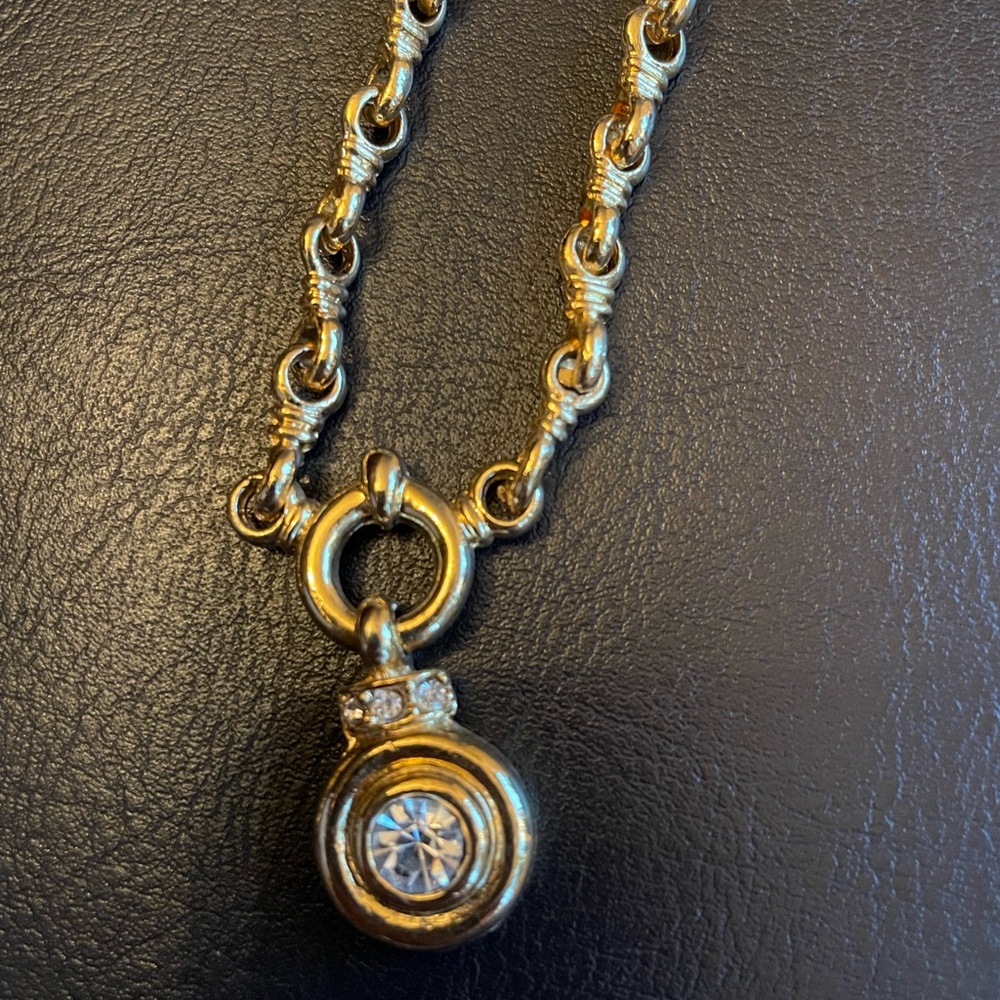 Vintage luxury crystal and gold necklace